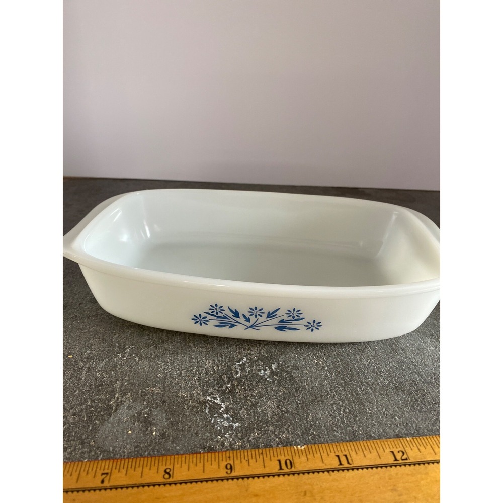 Dynaware Pyr-O-Rey Vintage Loaf Pan Casserole Dish 10" x 6" x 2" Blue Cornflower